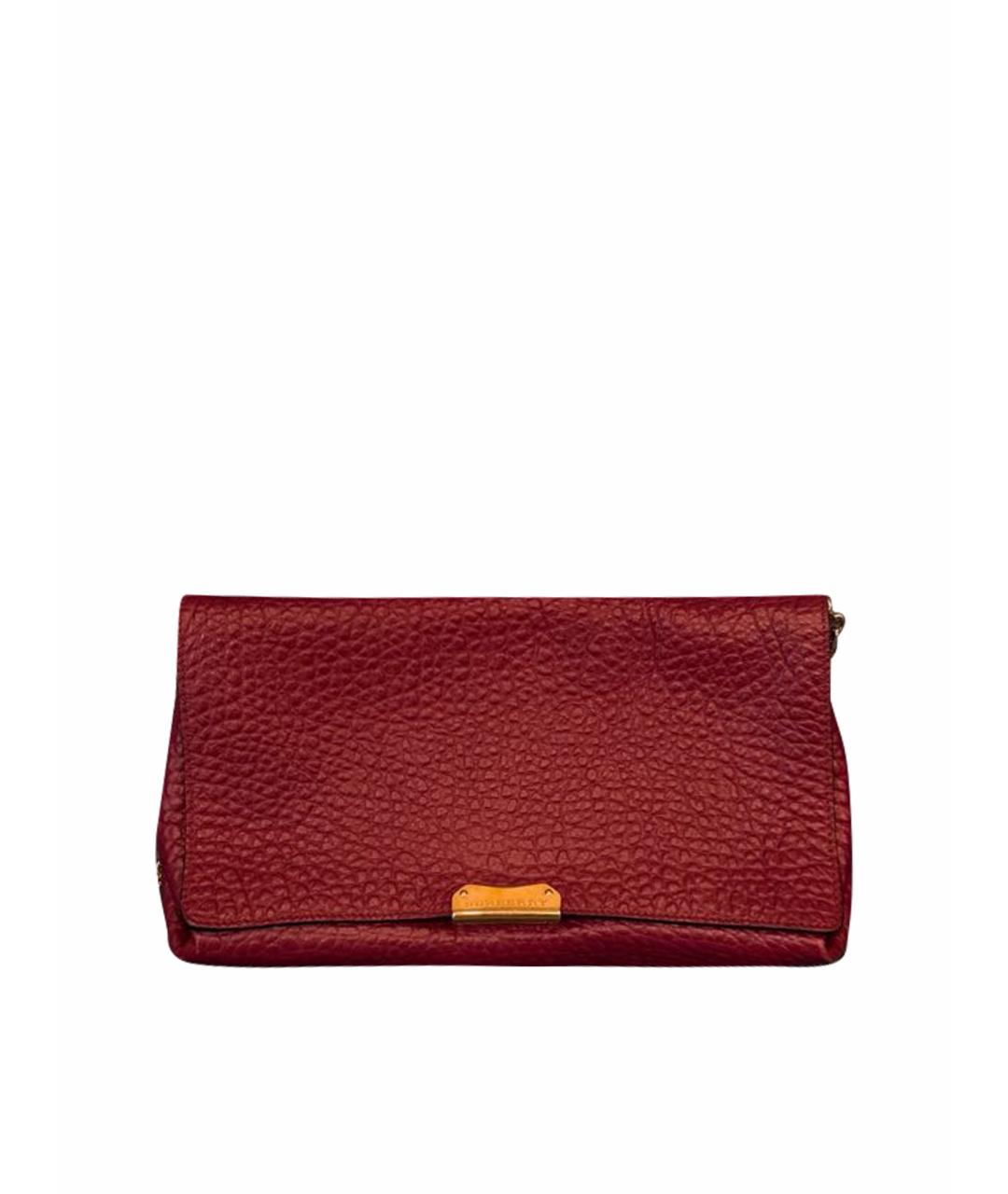 BURBERRY Бордовая кожаная сумка через плечо, фото 1