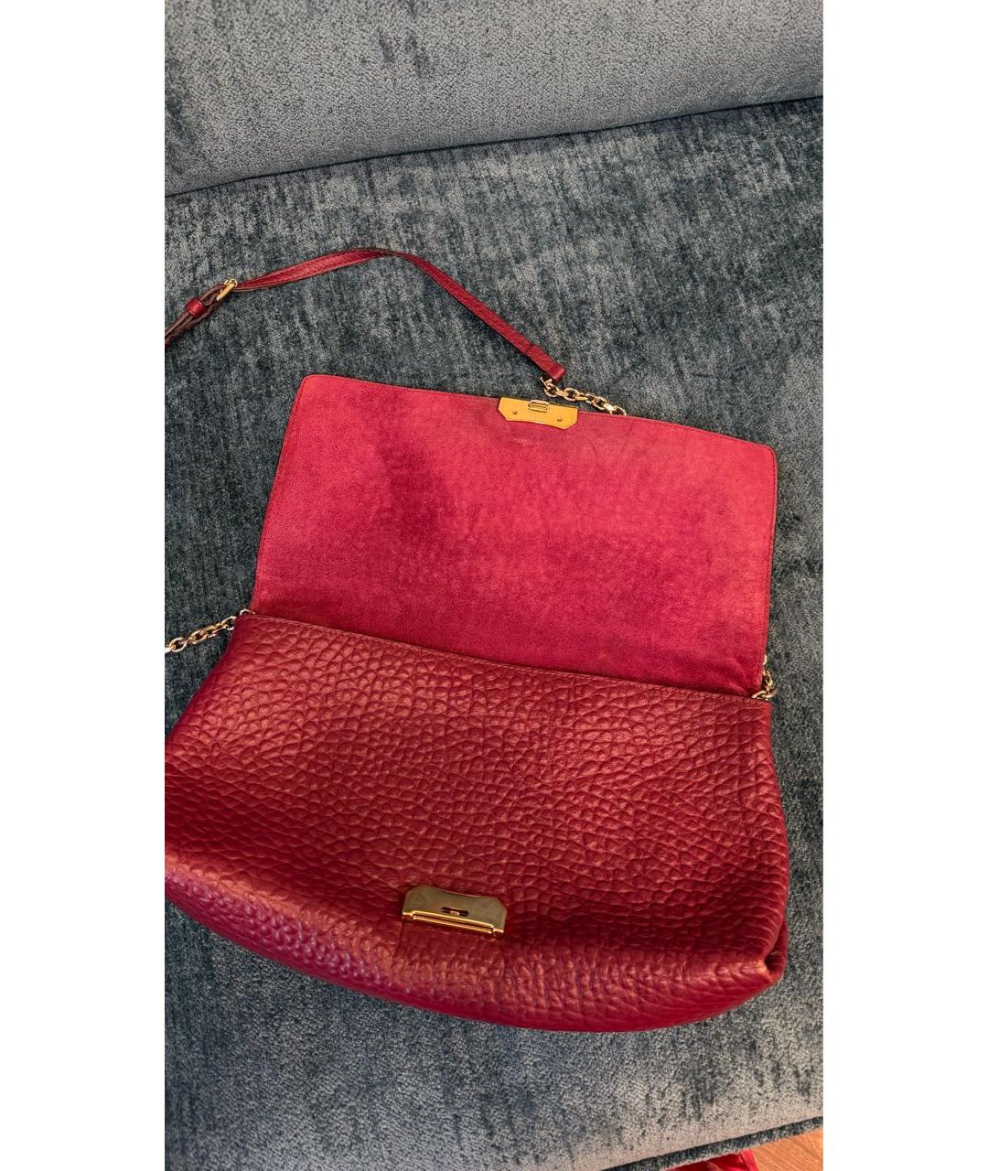 BURBERRY Бордовая кожаная сумка через плечо, фото 5