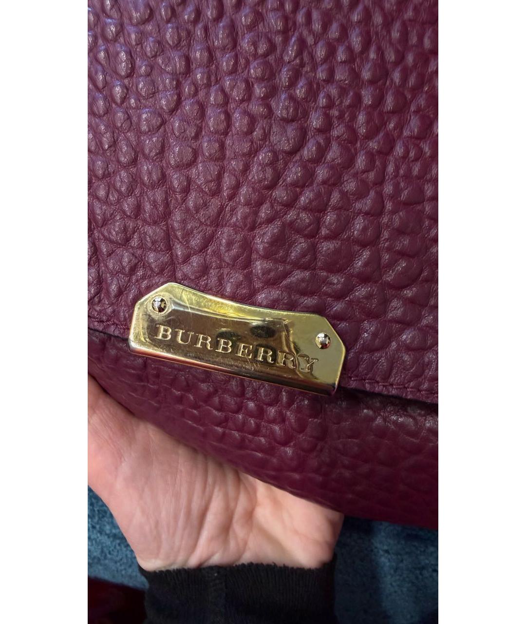 BURBERRY Бордовая кожаная сумка через плечо, фото 7