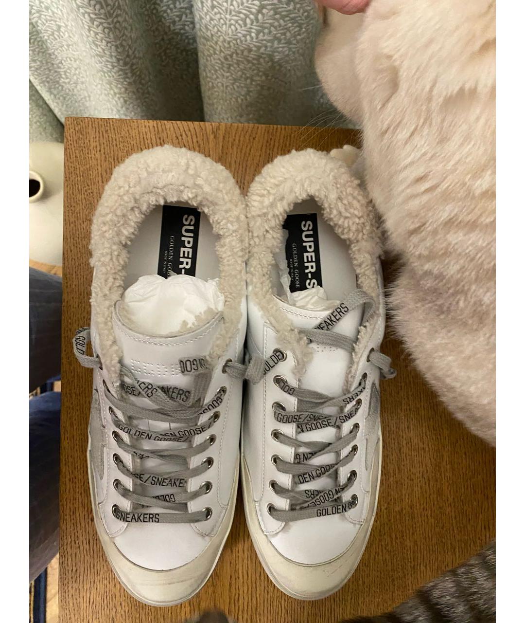 GOLDEN GOOSE DELUXE BRAND Белые кожаные низкие кроссовки / кеды, фото 2