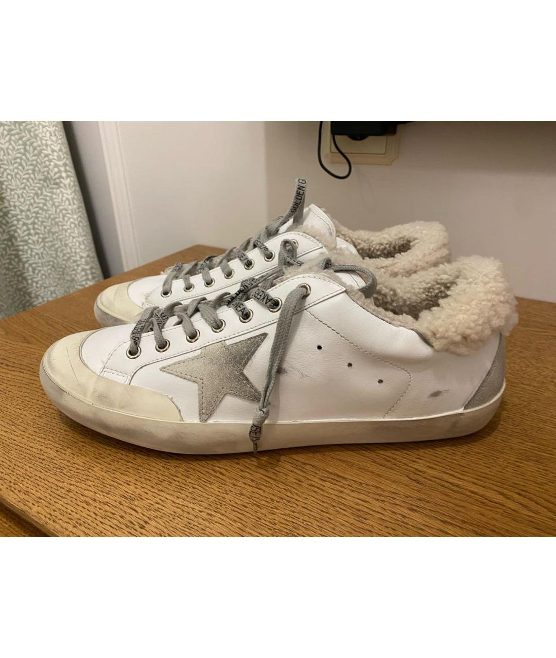 GOLDEN GOOSE DELUXE BRAND Белые кожаные низкие кроссовки / кеды, фото 5