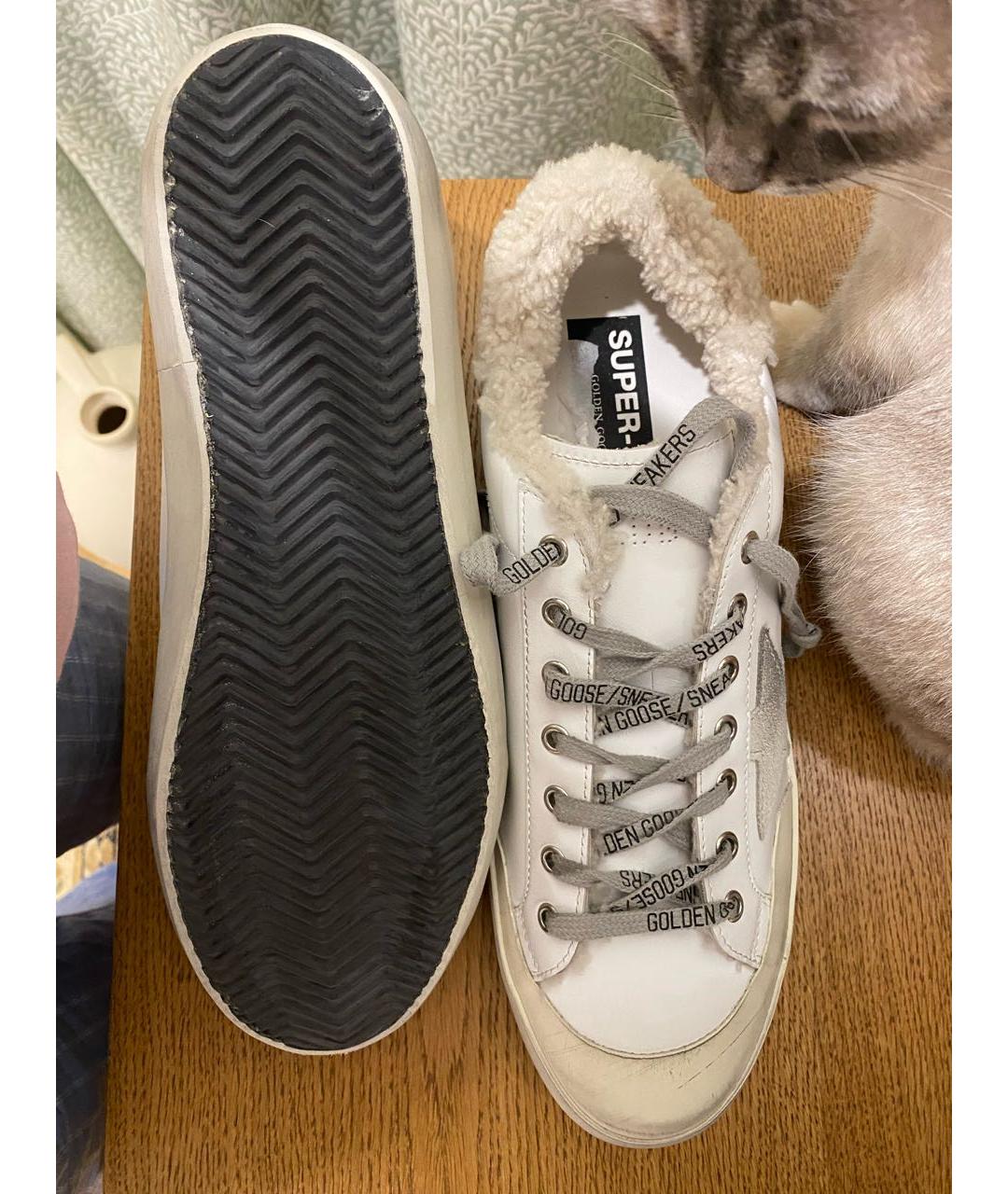 GOLDEN GOOSE DELUXE BRAND Белые кожаные низкие кроссовки / кеды, фото 3