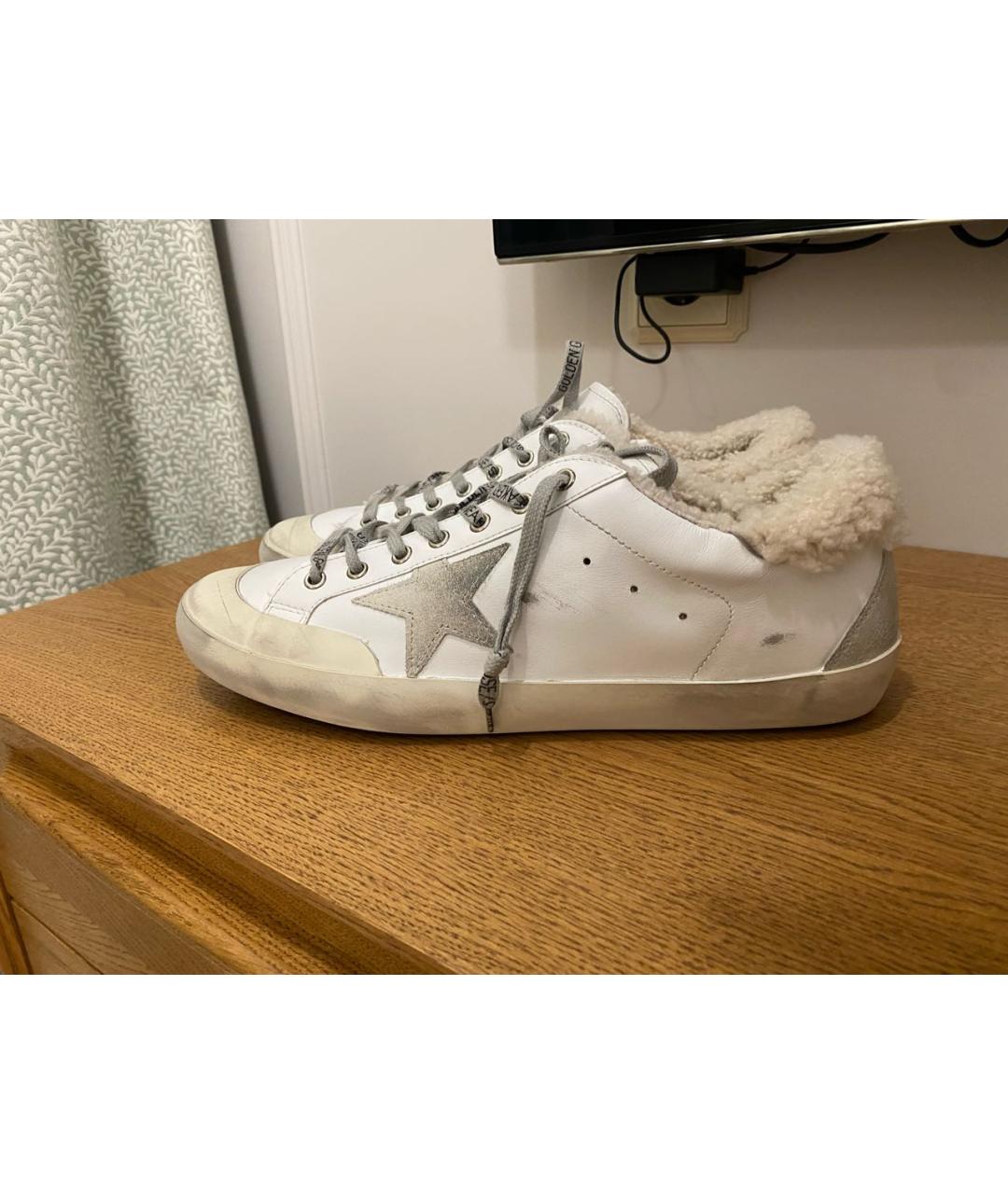 GOLDEN GOOSE DELUXE BRAND Белые кожаные низкие кроссовки / кеды, фото 4