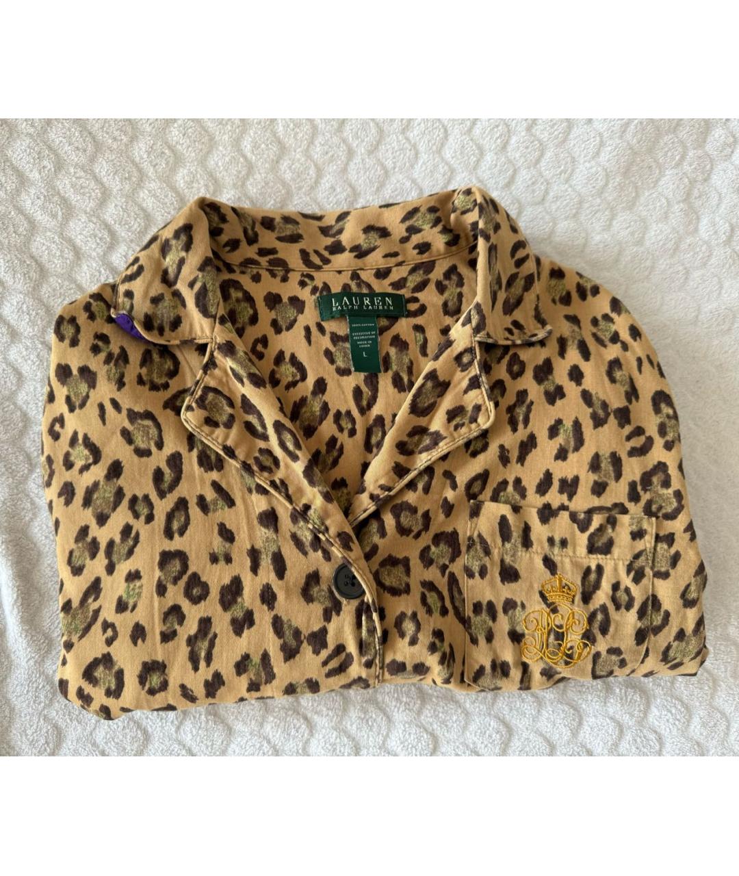 RALPH LAUREN Горчичная хлопковая пижама, фото 8