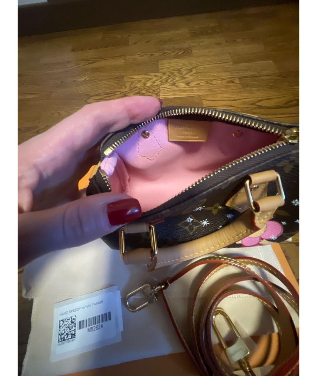 LOUIS VUITTON Коричневая сумка с короткими ручками, фото 3