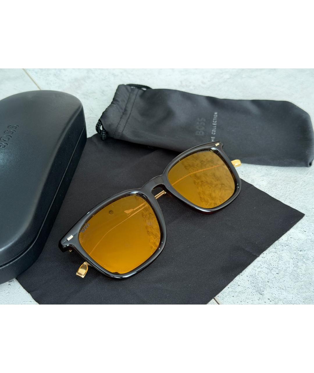 HUGO BOSS Коричневые металлические солнцезащитные очки, фото 2