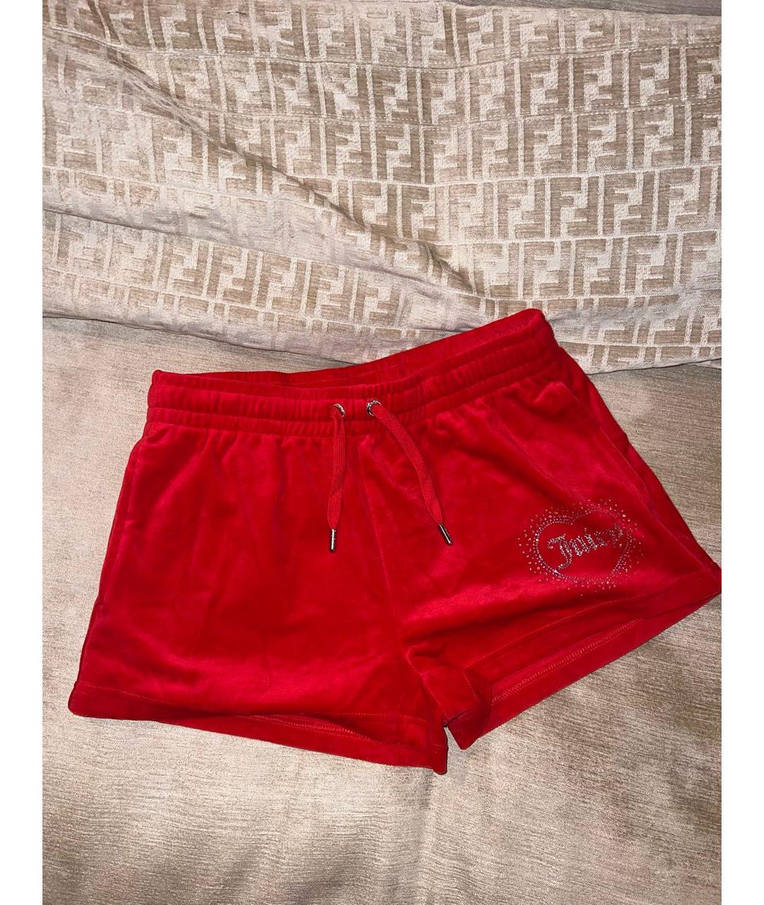 JUICY COUTURE Красные велюровые шорты, фото 2