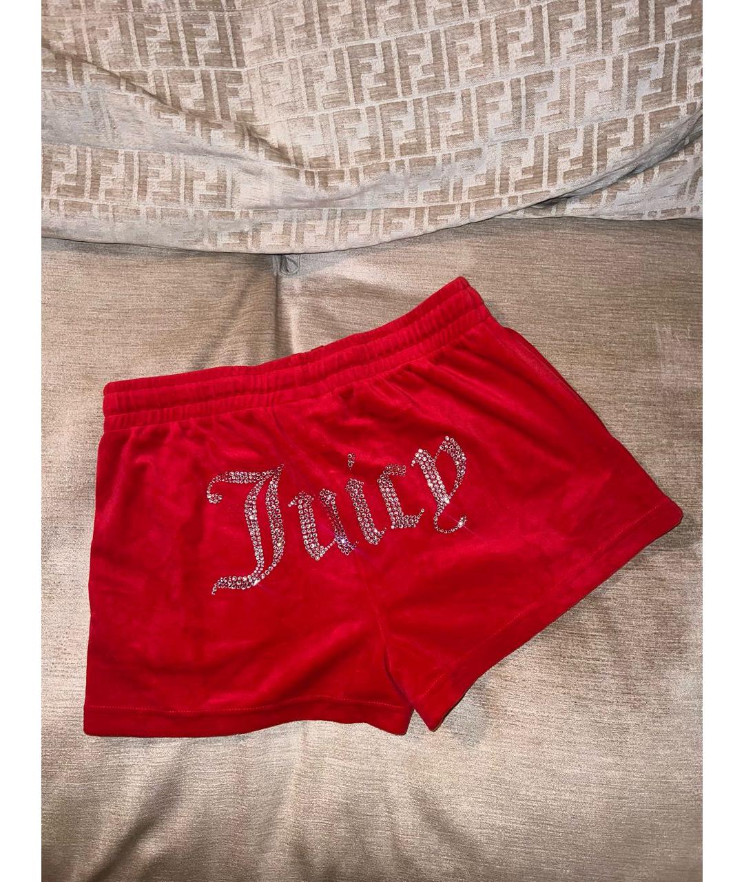 JUICY COUTURE Красные велюровые шорты, фото 3
