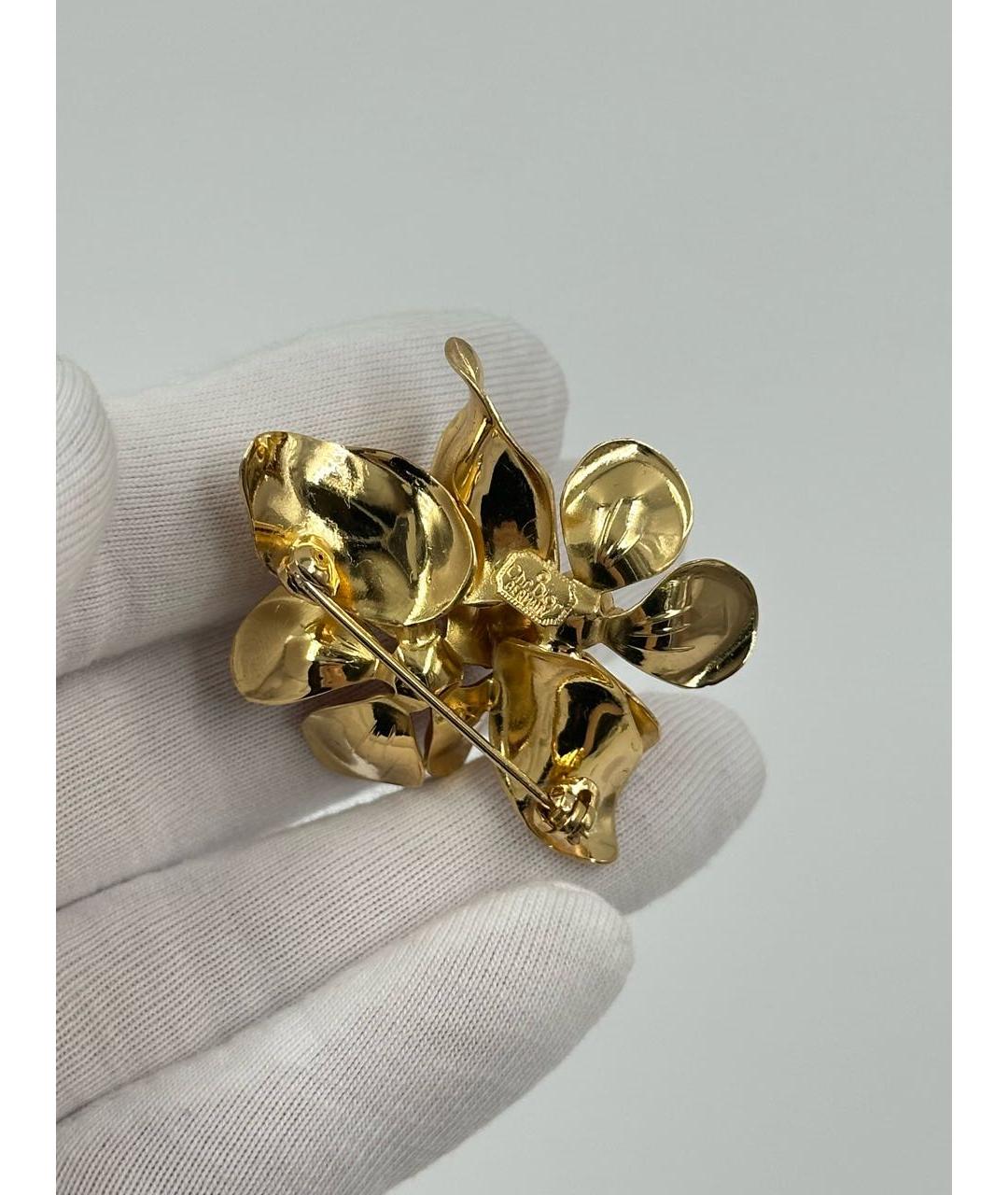 CHRISTIAN DIOR Оранжевая позолоченная булавка / брошь, фото 5