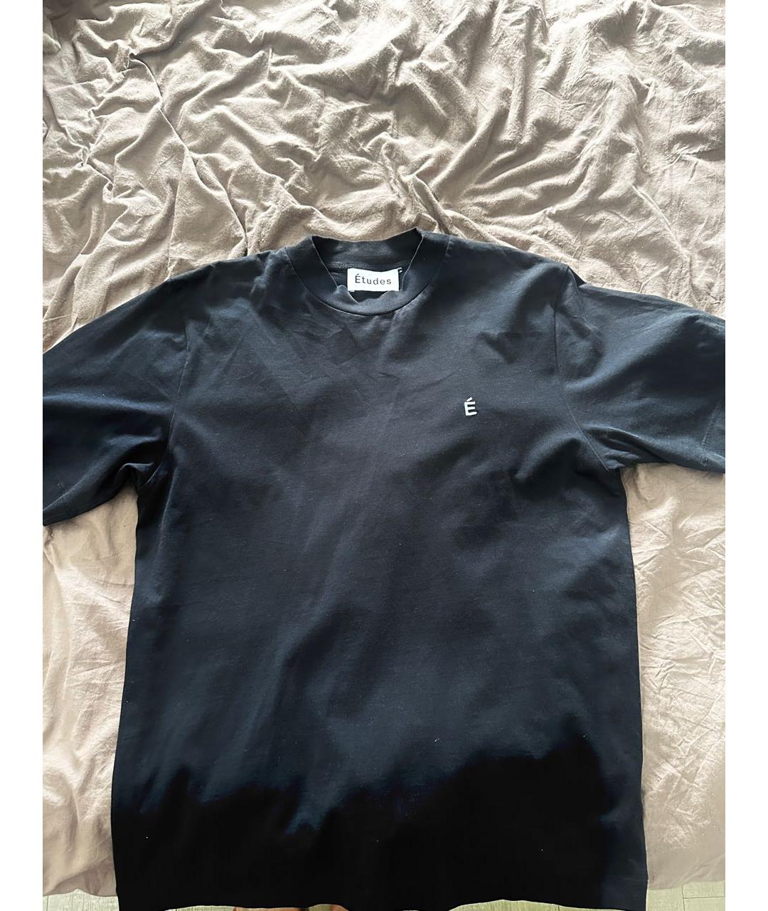 ETUDES Черная хлопковая футболка, фото 2