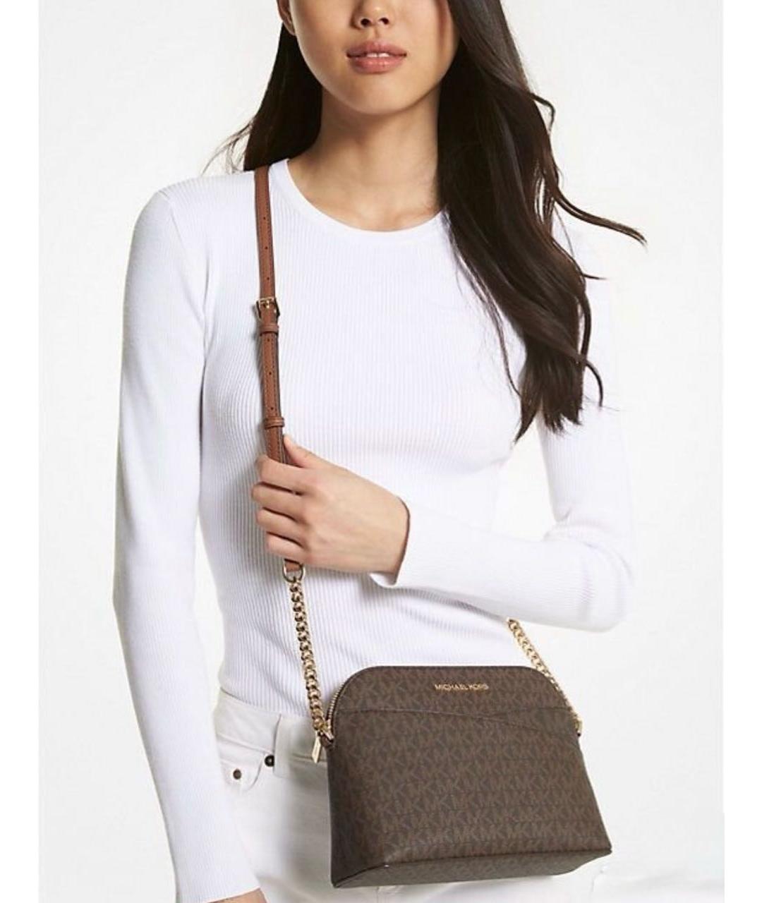 MICHAEL KORS Коричневая сумка через плечо из искусственной кожи, фото 3