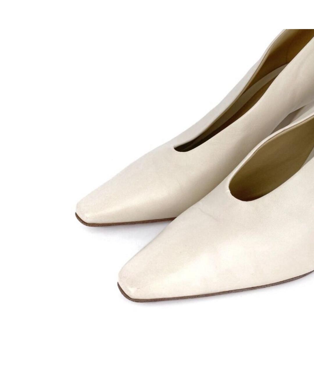 BOTTEGA VENETA Бежевые кожаные туфли, фото 4