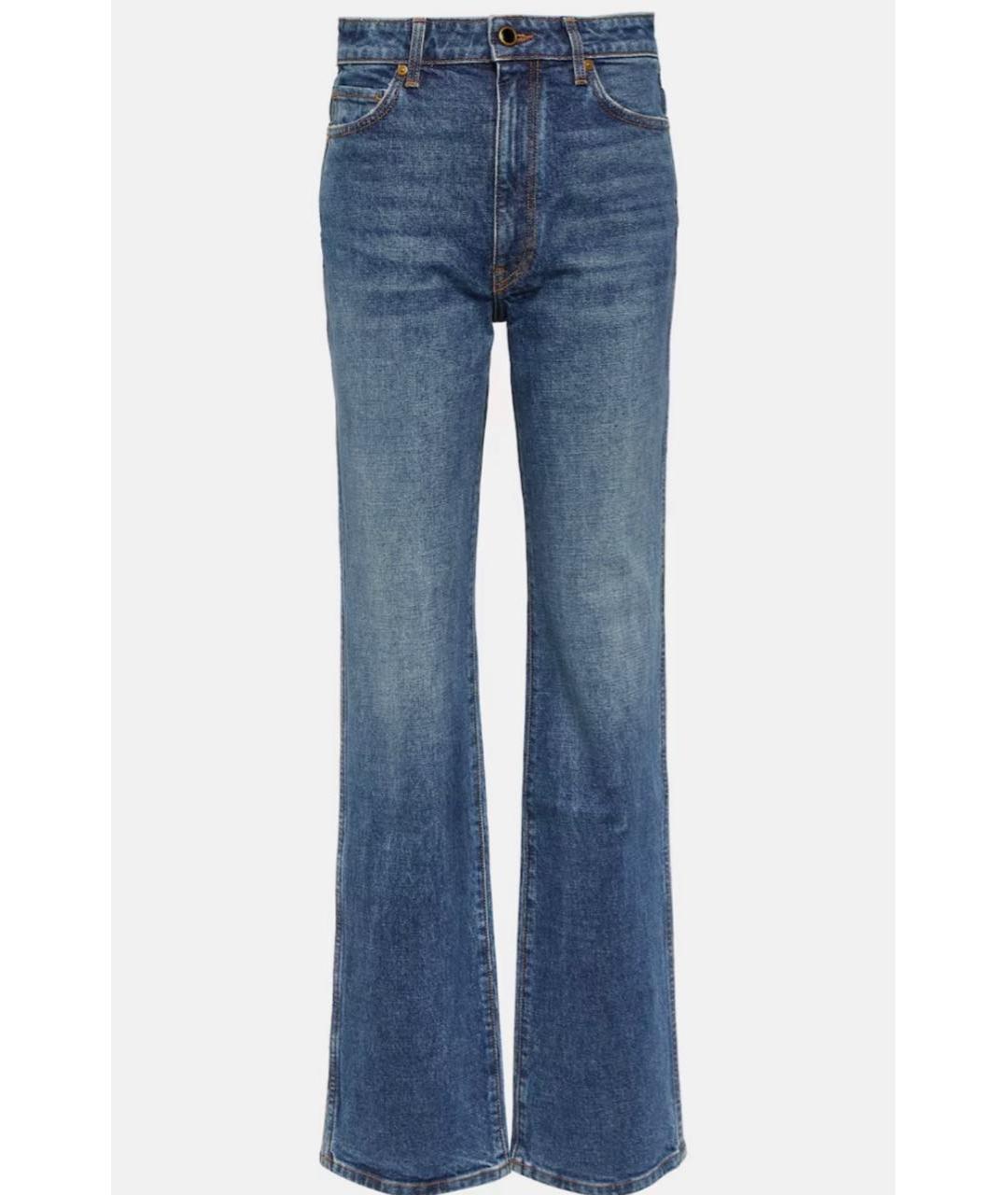 KHAITE Темно-синие хлопковые прямые джинсы, фото 9