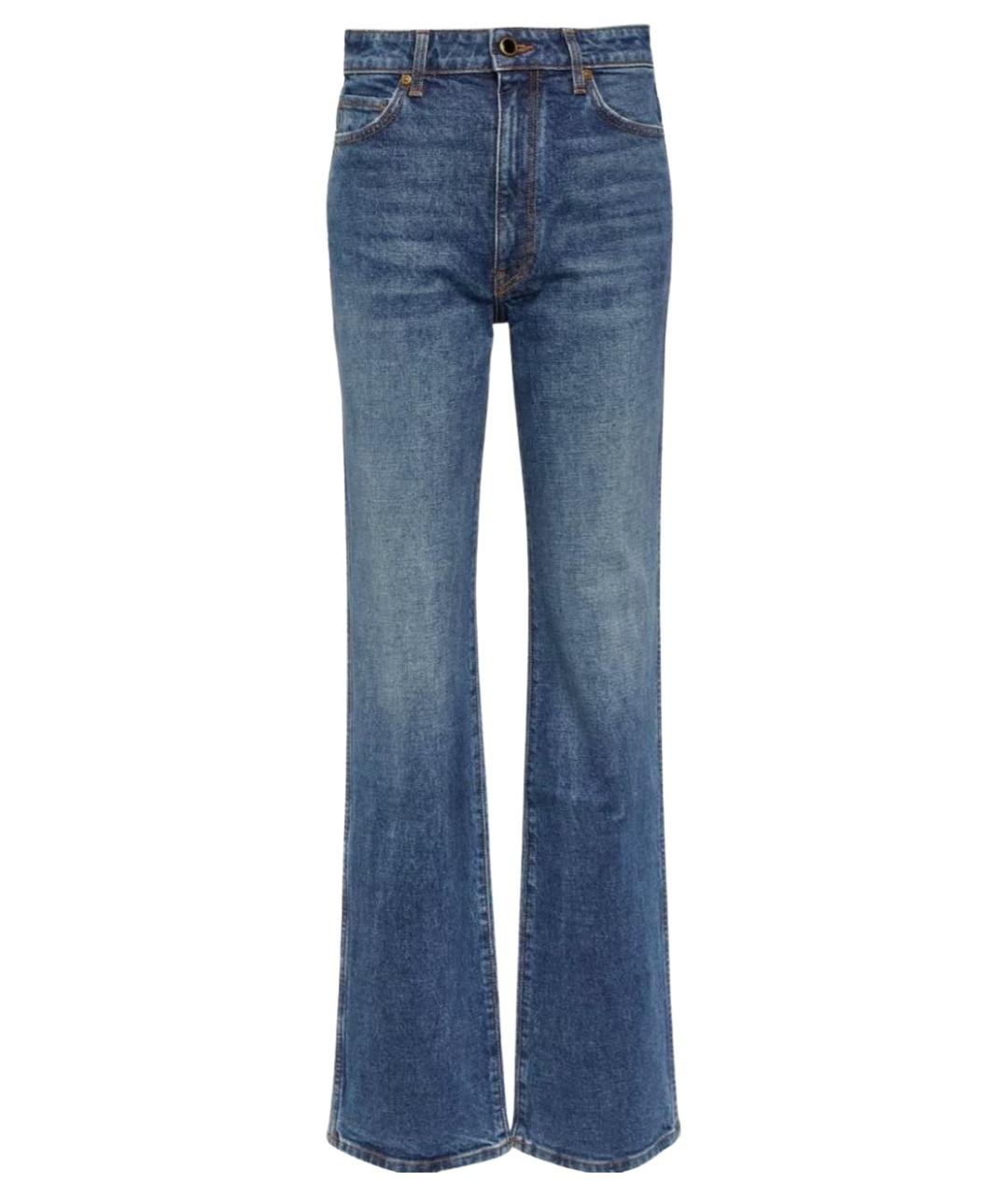 KHAITE Темно-синие хлопковые прямые джинсы, фото 1