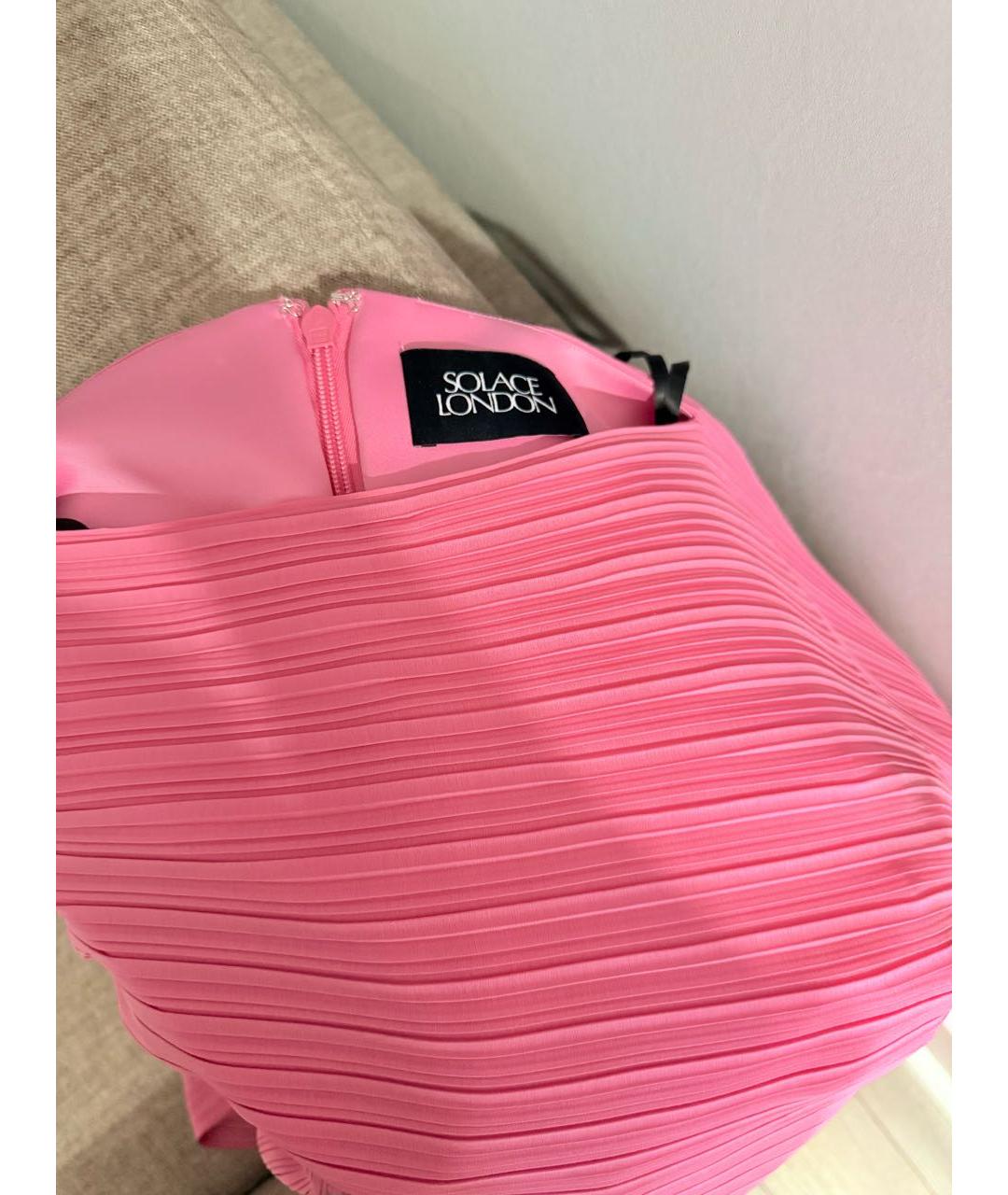 SOLACE LONDON Розовое полиэстеровое вечернее платье, фото 5