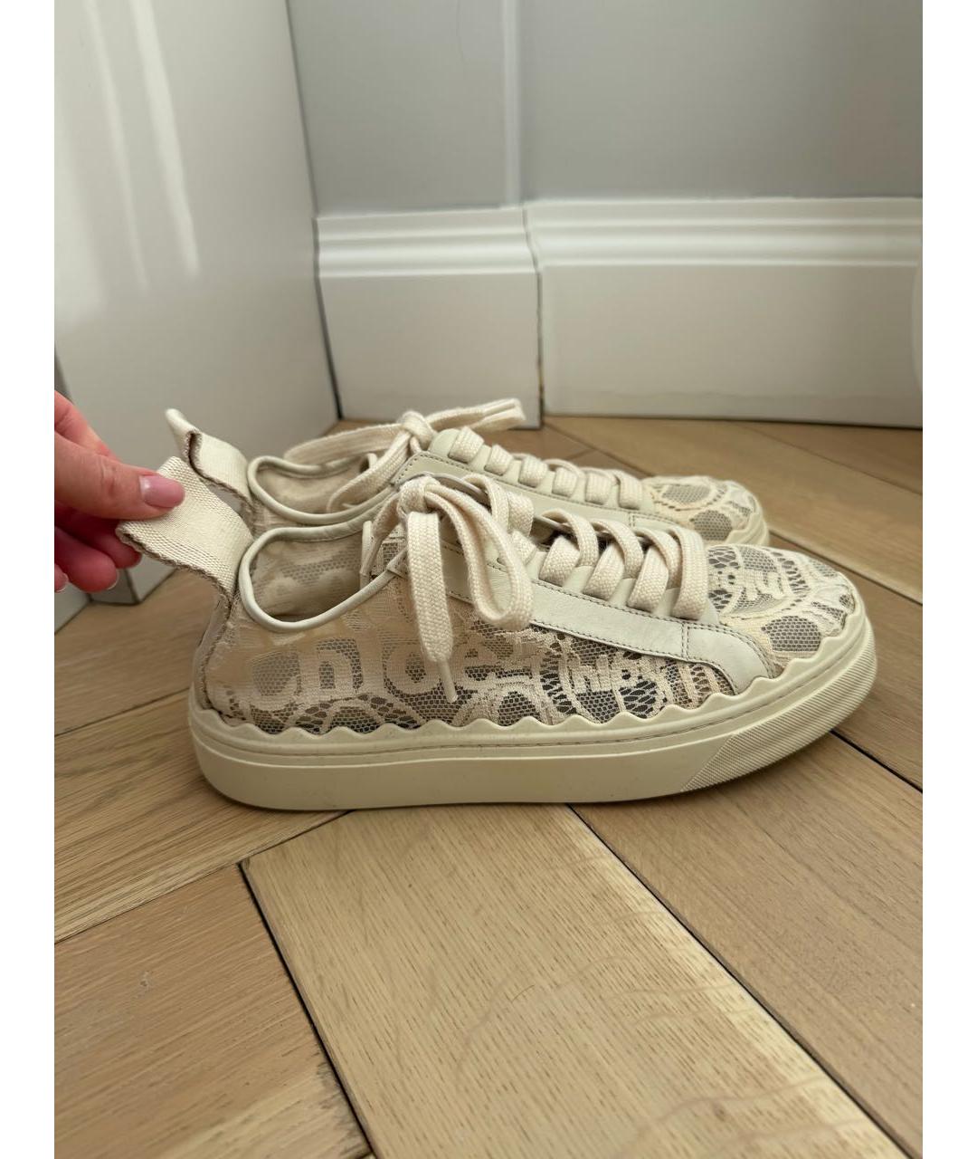 CHLOE Бежевые кеды, фото 5