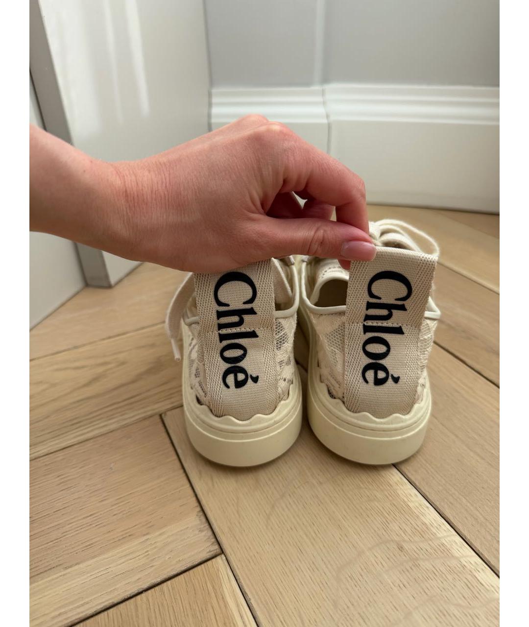 CHLOE Бежевые кеды, фото 4