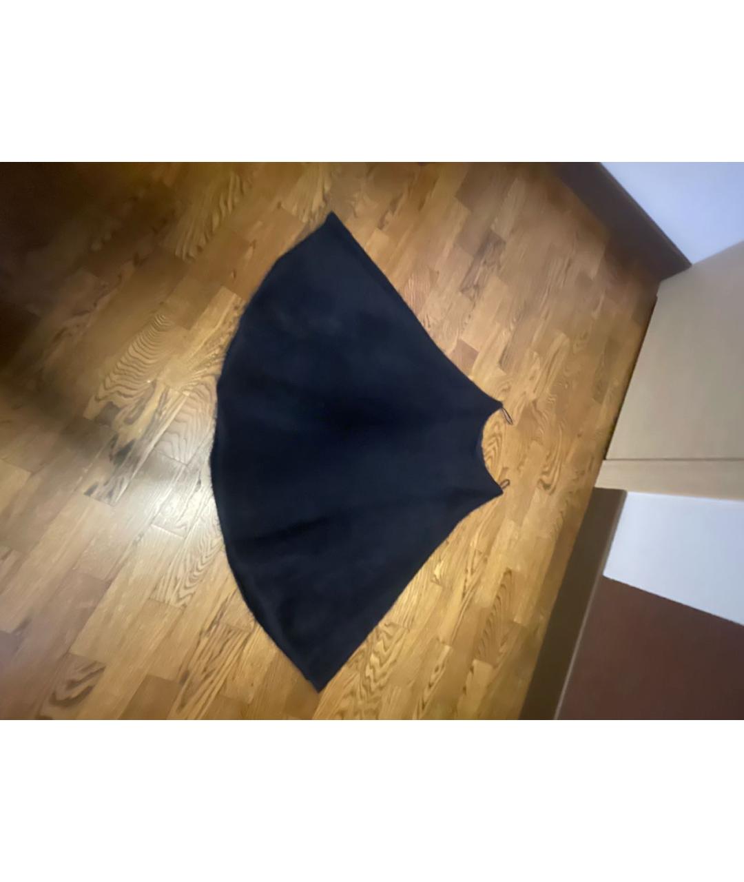 CHRISTIAN DIOR Синяя шерстяная юбка миди, фото 4