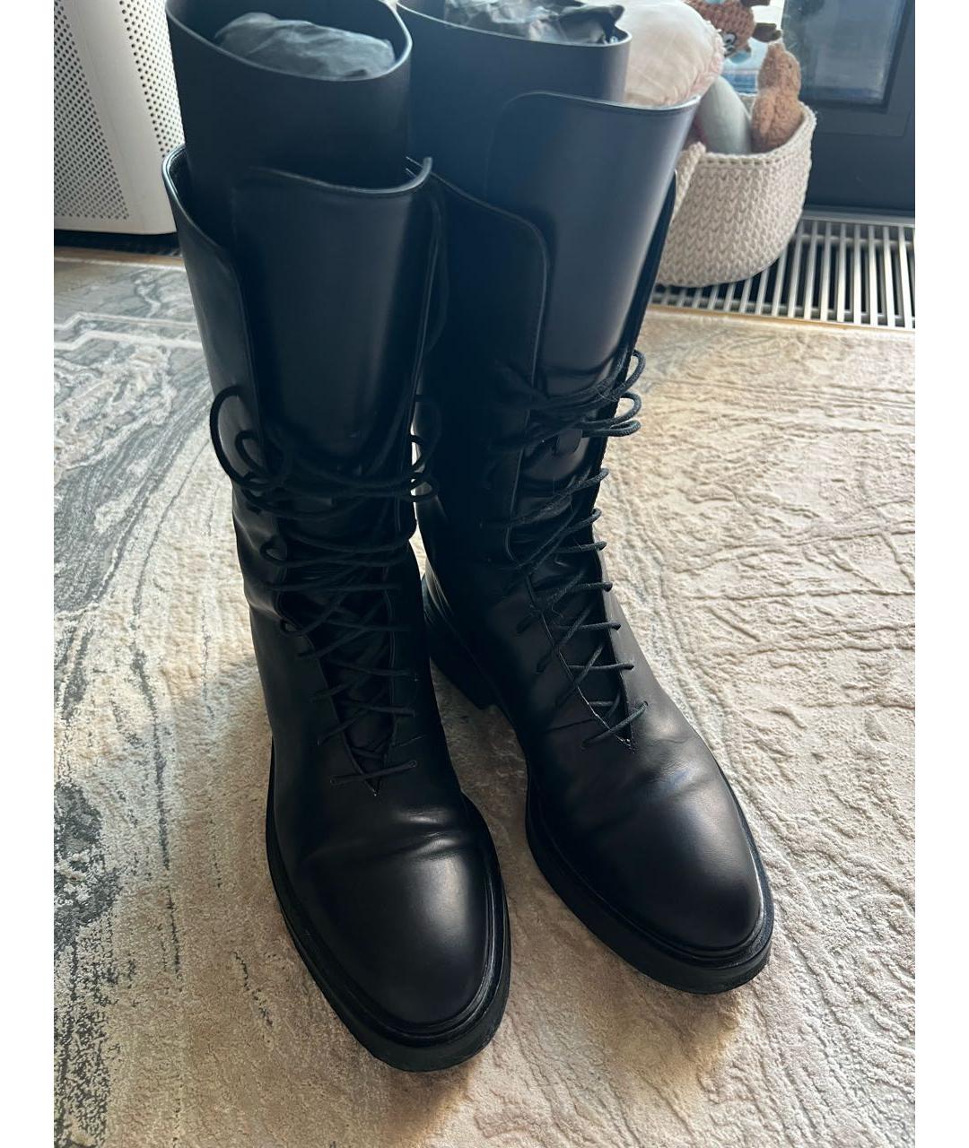 KHAITE Черные кожаные ботинки, фото 3