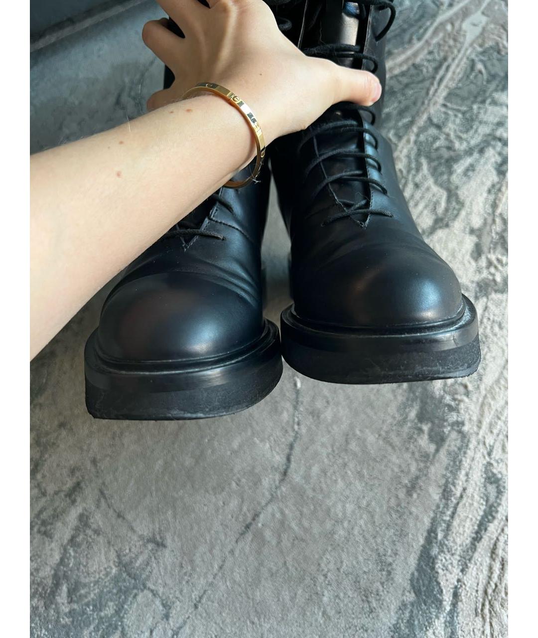 KHAITE Черные кожаные ботинки, фото 5