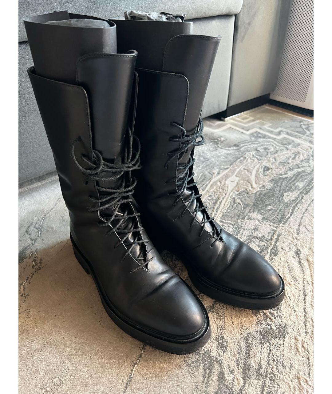 KHAITE Черные кожаные ботинки, фото 4