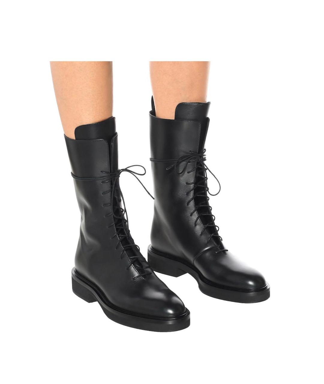 KHAITE Черные кожаные ботинки, фото 7