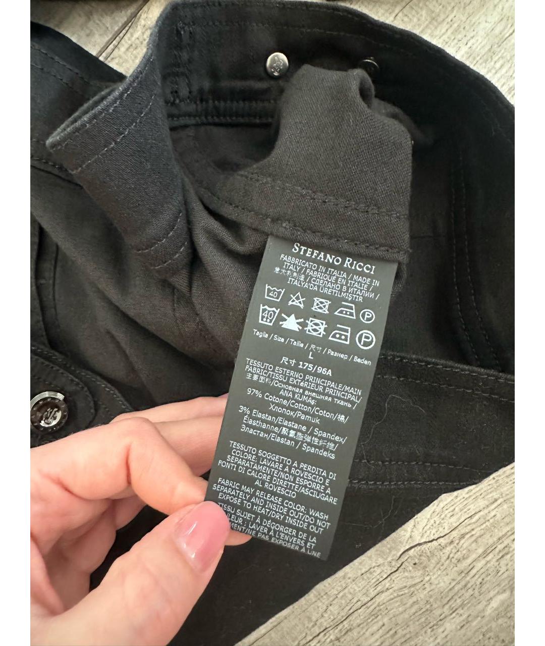 STEFANO RICCI Черная деним куртка, фото 5