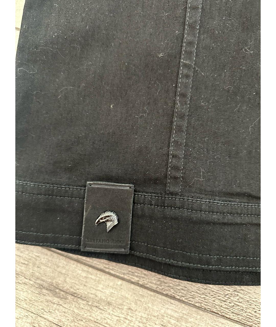 STEFANO RICCI Черная деним куртка, фото 4