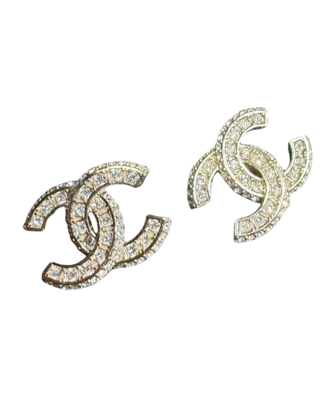 CHANEL Белые серебряные серьги, фото 1