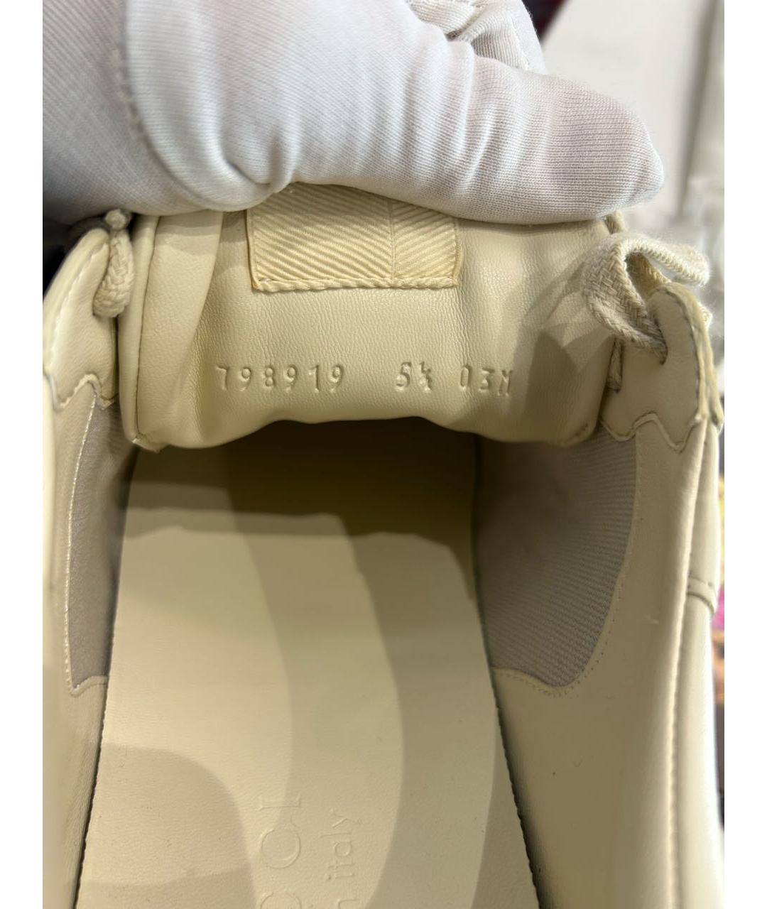 GUCCI Бежевые кожаные кроссовки, фото 5