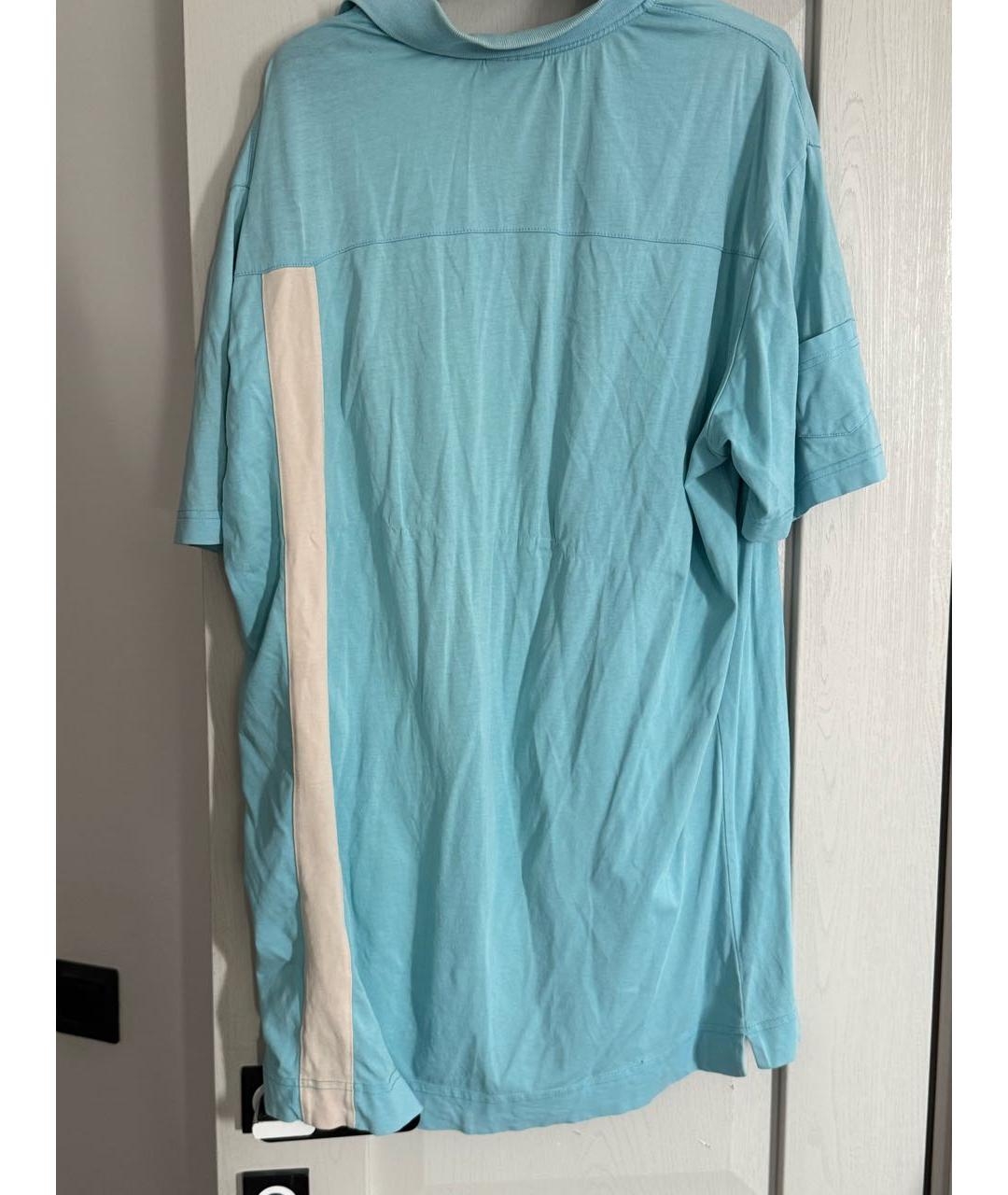 BOGNER Голубое хлопко-эластановое поло с коротким рукавом, фото 2