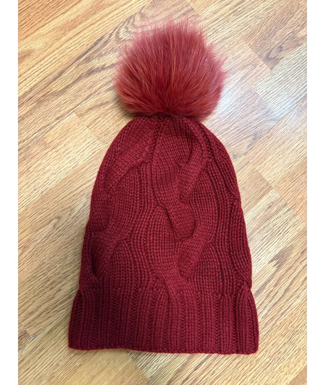 LORO PIANA Бордовая кашемировая шапка, фото 2