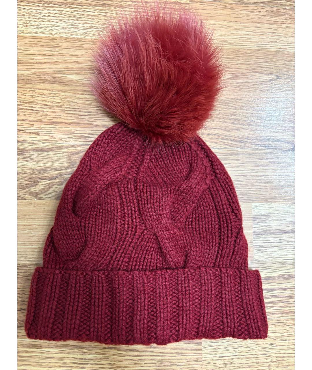 LORO PIANA Бордовая кашемировая шапка, фото 6