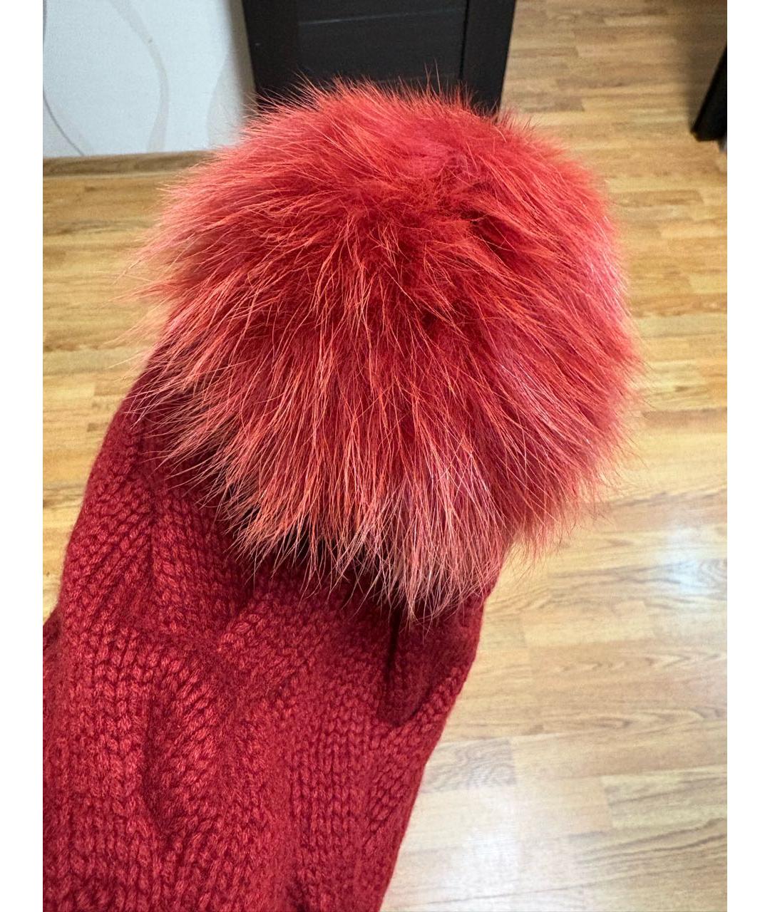 LORO PIANA Бордовая кашемировая шапка, фото 4