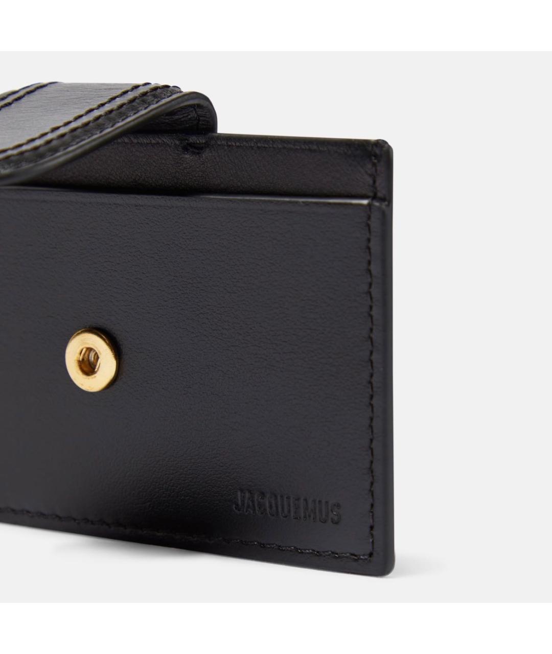JACQUEMUS Черный кожаный кардхолдер, фото 3