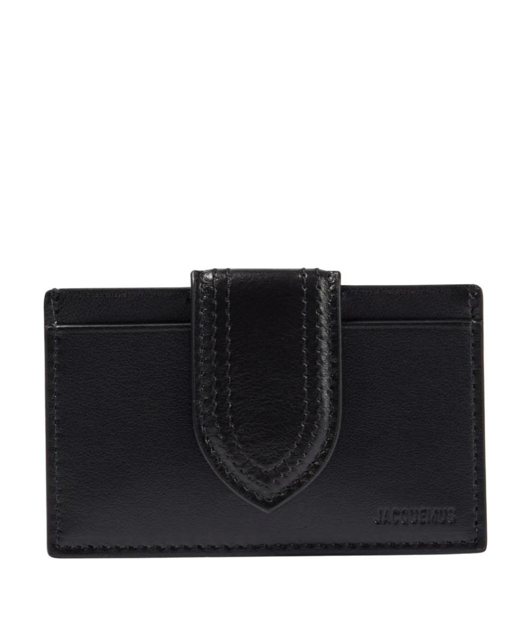 JACQUEMUS Черный кожаный кардхолдер, фото 1