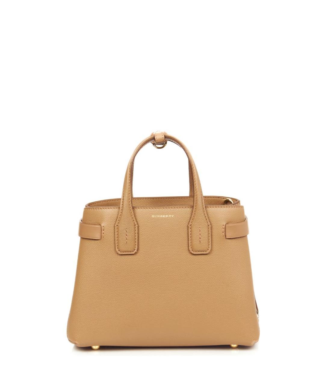 BURBERRY Бежевая кожаная сумка с короткими ручками, фото 5