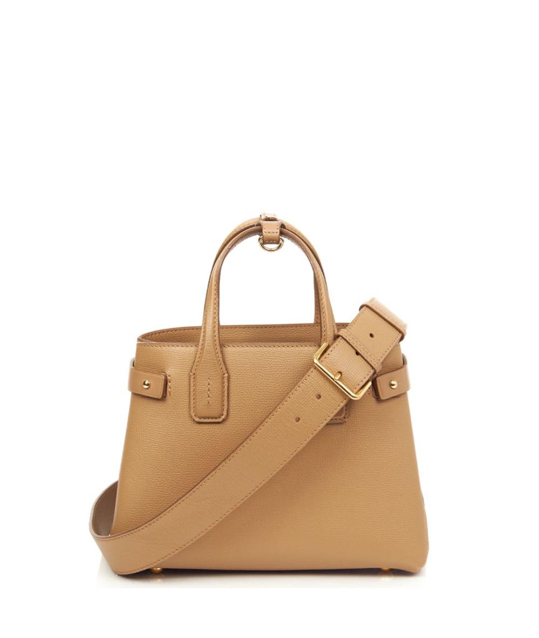 BURBERRY Бежевая кожаная сумка с короткими ручками, фото 4