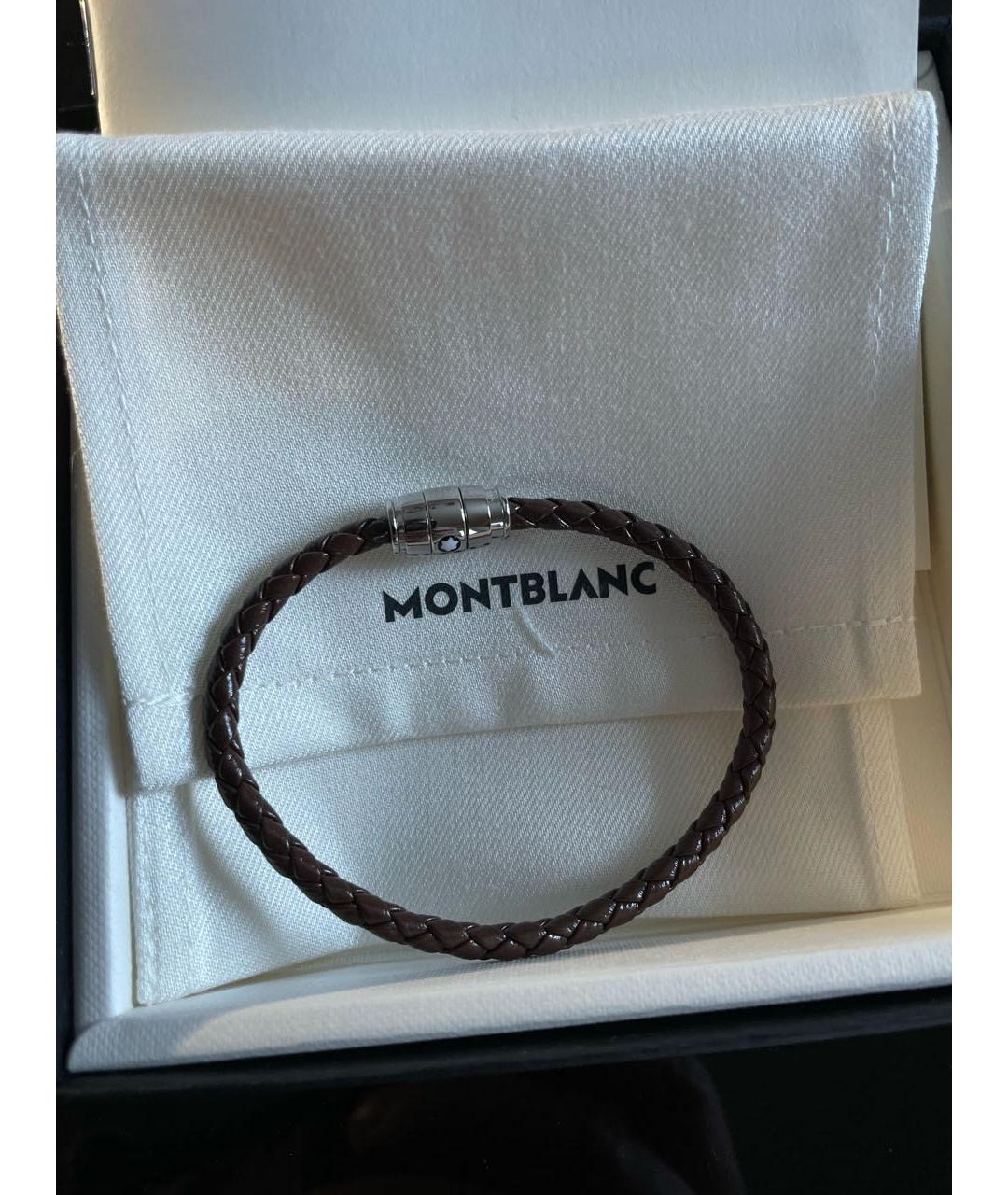 MONTBLANC Коричневый кожаный браслет, фото 4