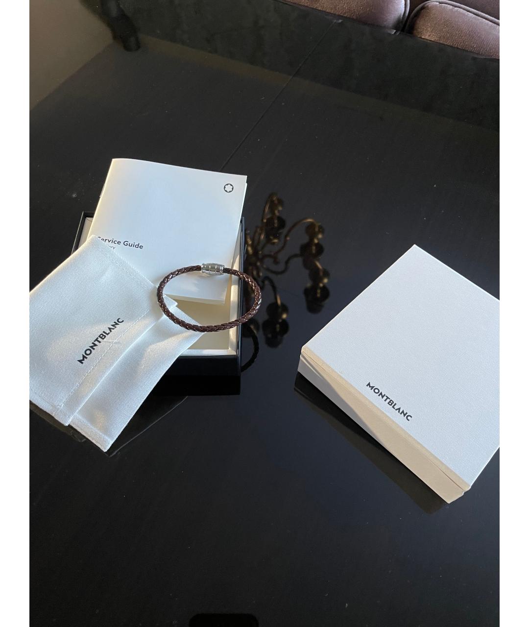 MONTBLANC Коричневый кожаный браслет, фото 2