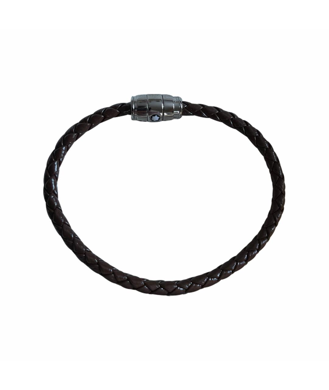 MONTBLANC Коричневый кожаный браслет, фото 1