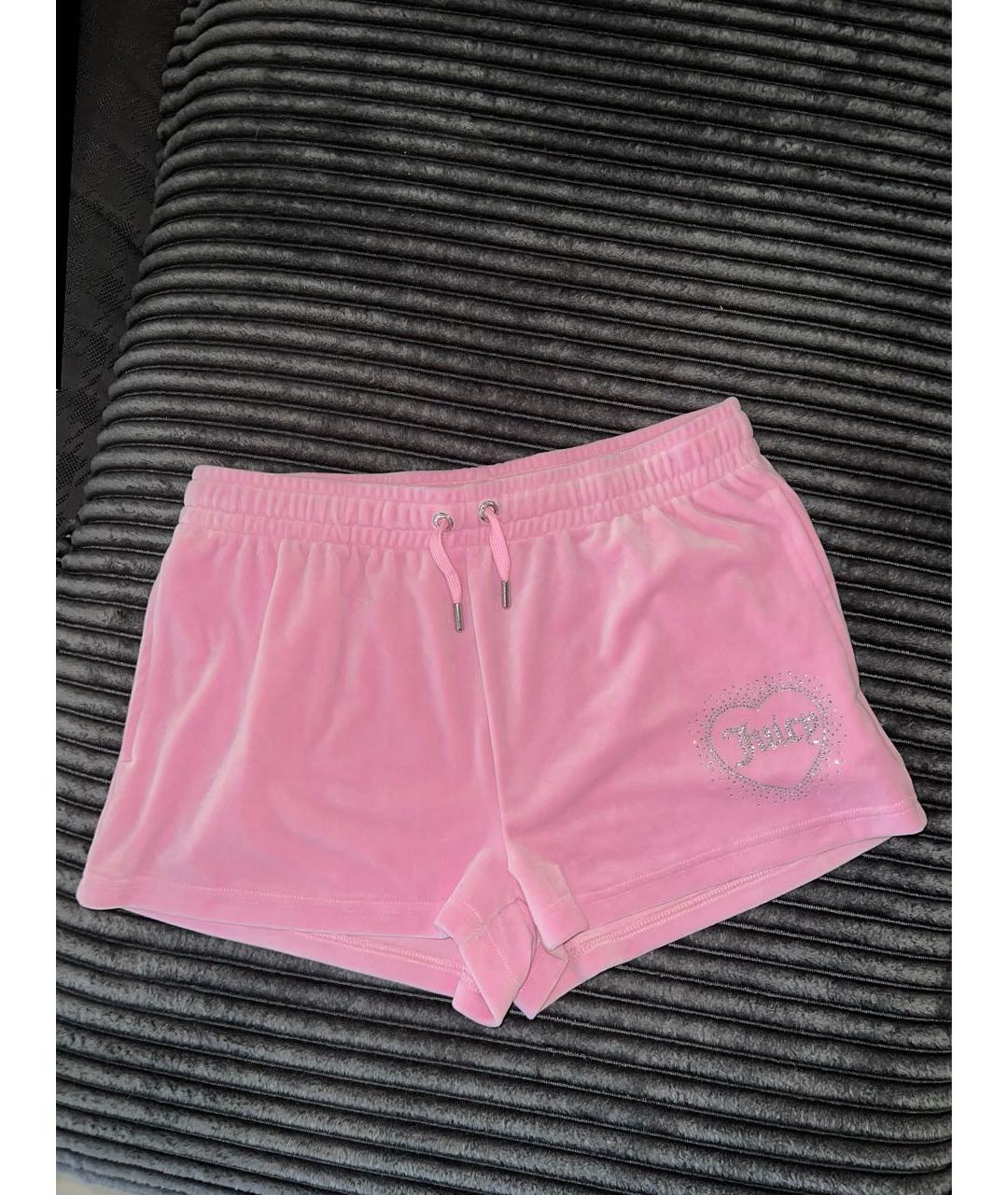 JUICY COUTURE Розовые велюровые шорты, фото 2
