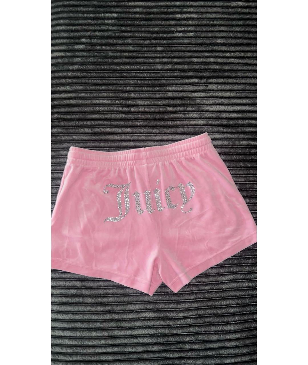 JUICY COUTURE Розовые велюровые шорты, фото 3