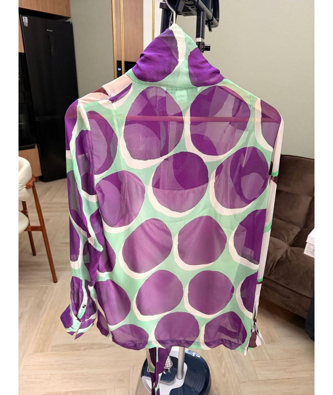 DIANE VON FURSTENBERG Фиолетовая шелковая блузы, фото 2