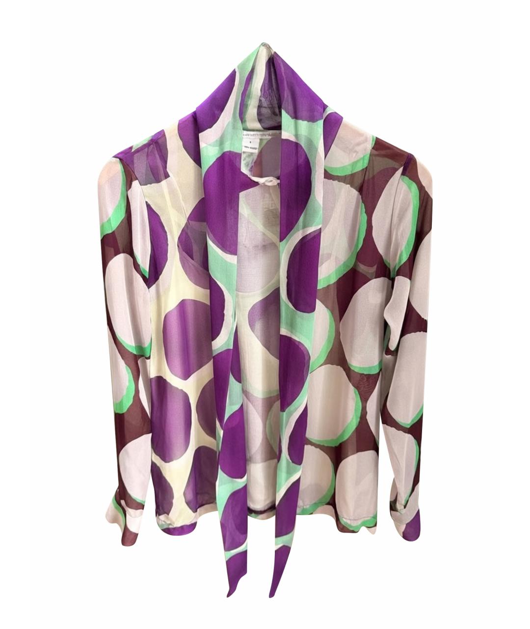DIANE VON FURSTENBERG Фиолетовая шелковая блузы, фото 1