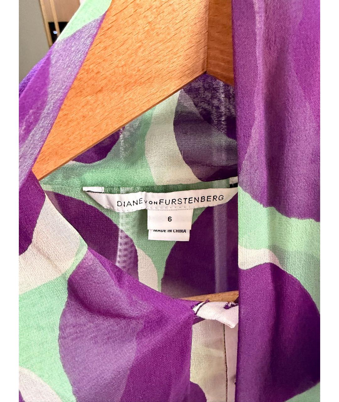 DIANE VON FURSTENBERG Фиолетовая шелковая блузы, фото 3