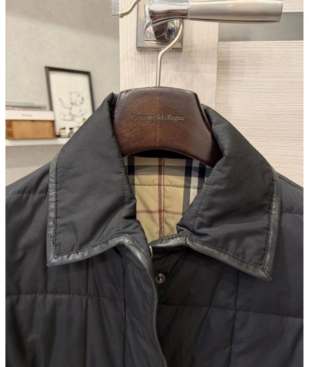 BURBERRY Черная полиамидовая куртка, фото 4