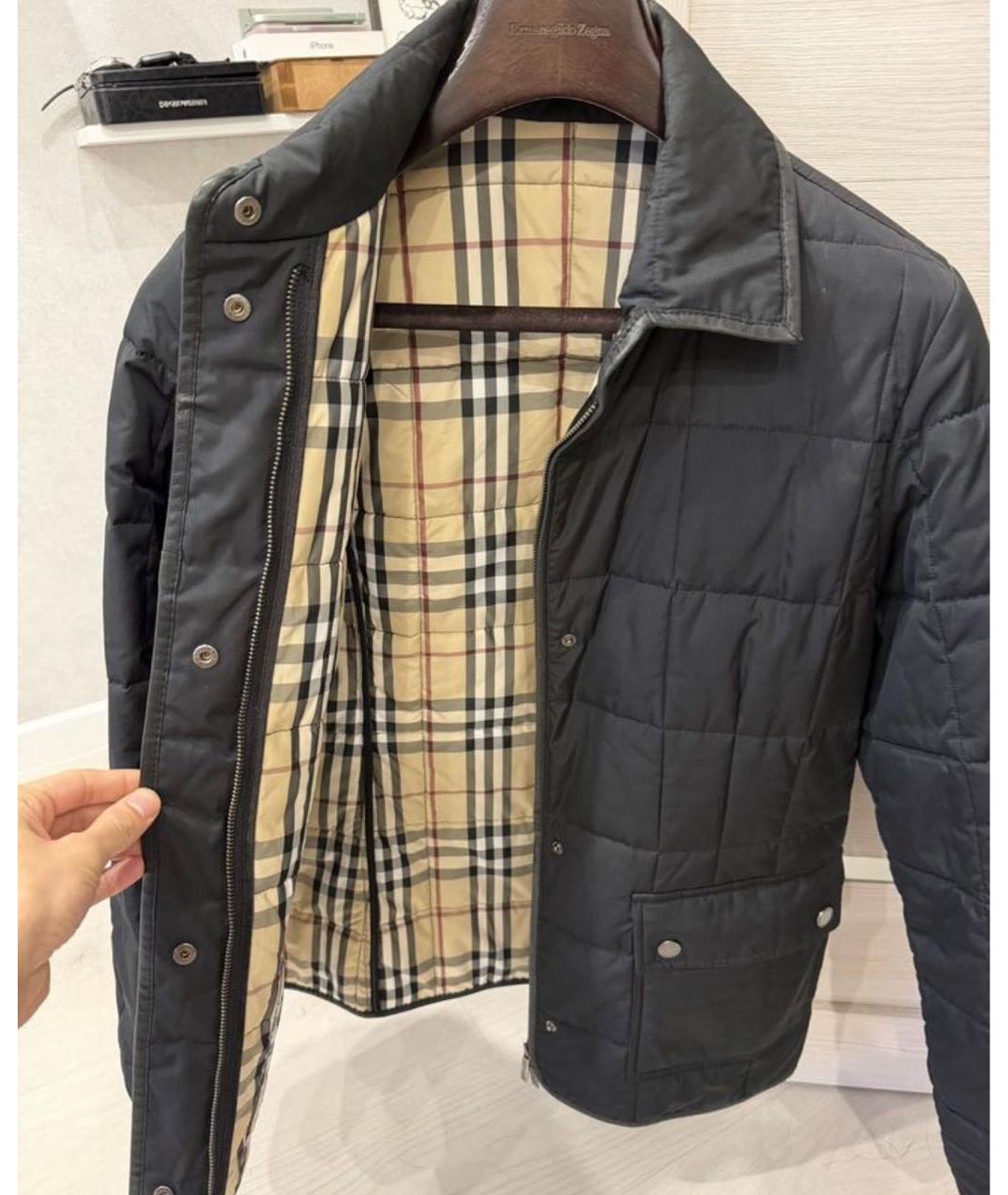 BURBERRY Черная полиамидовая куртка, фото 7