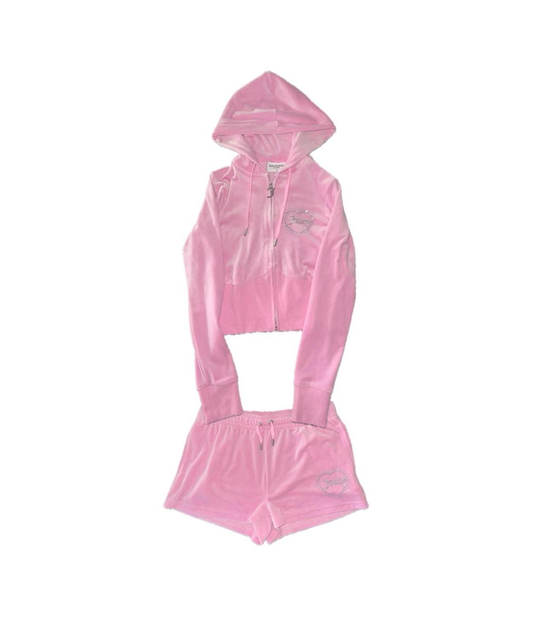 JUICY COUTURE Розовый велюровый спортивные костюмы, фото 3