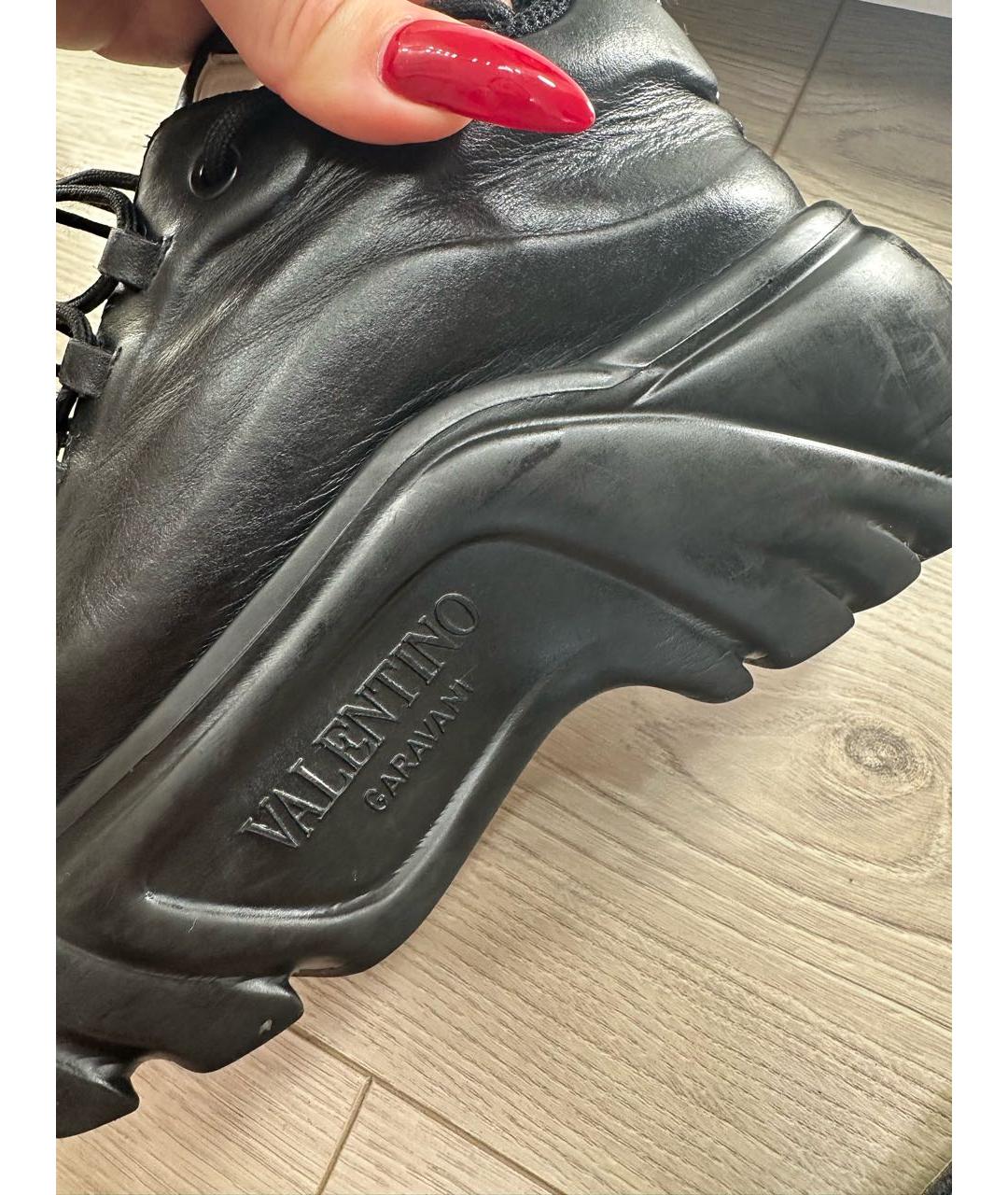VALENTINO Черные кожаные кроссовки, фото 5